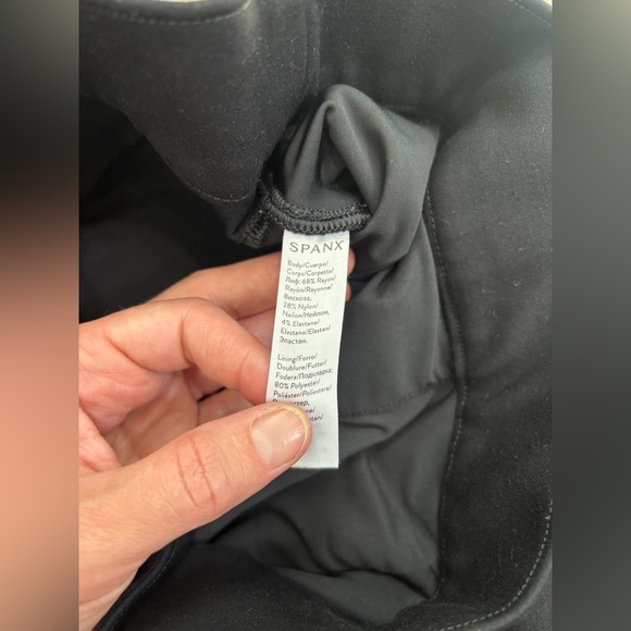 Spanx The Perfect Pant Ankle Back Pocket Size M Black Ponte Travel Skinny - Picture 7 of 11